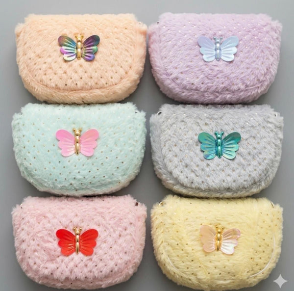 Kids Butterfly Fur Bag