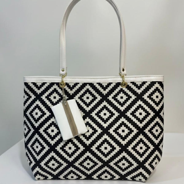 large size black & white bag