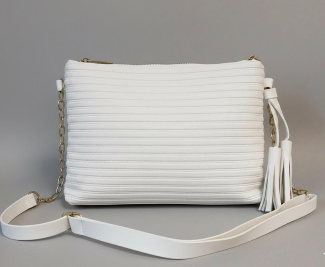 white crossbody bag