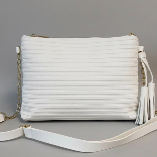 white crossbody bag