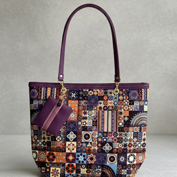 printed large size bag velvet fabric