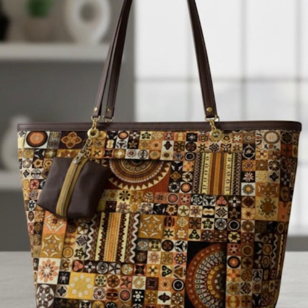 large size brown color printed bag