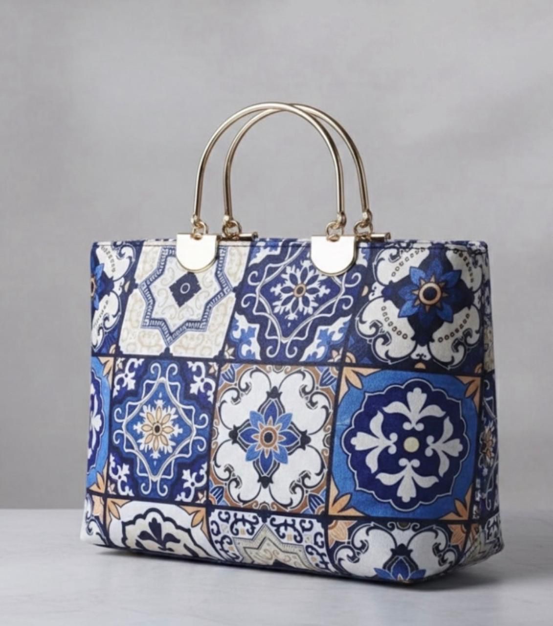 blue steel handle bag