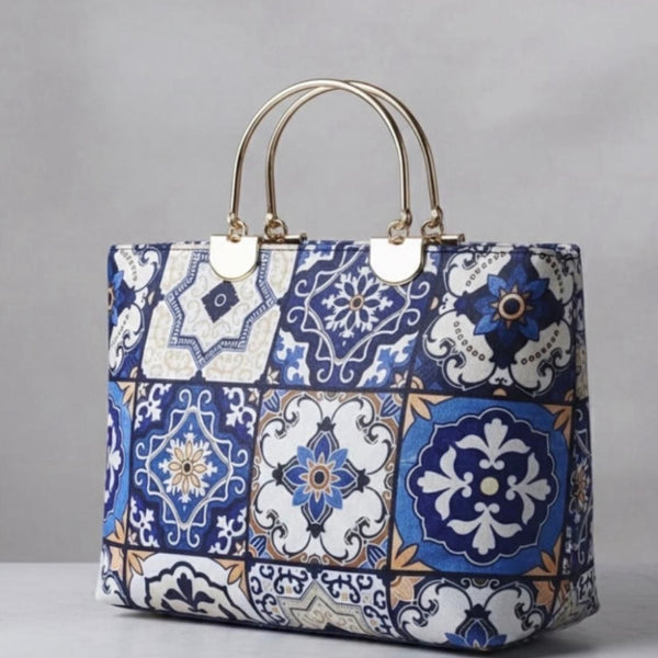 blue steel handle bag