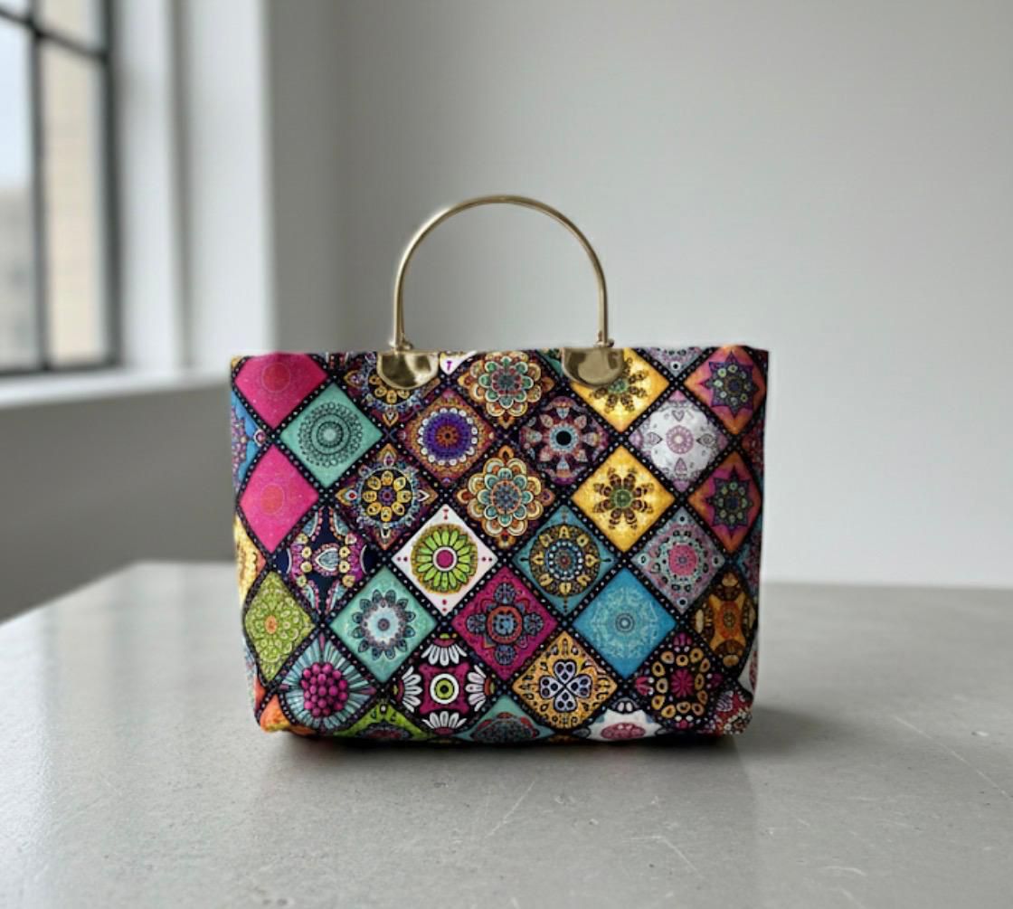 multi color steel handle bag