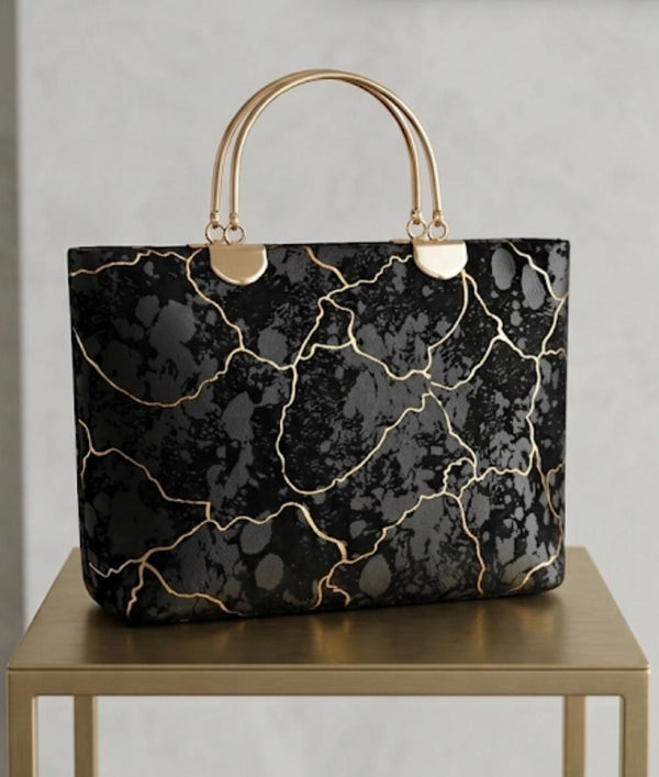 Black fancy Printed Bag