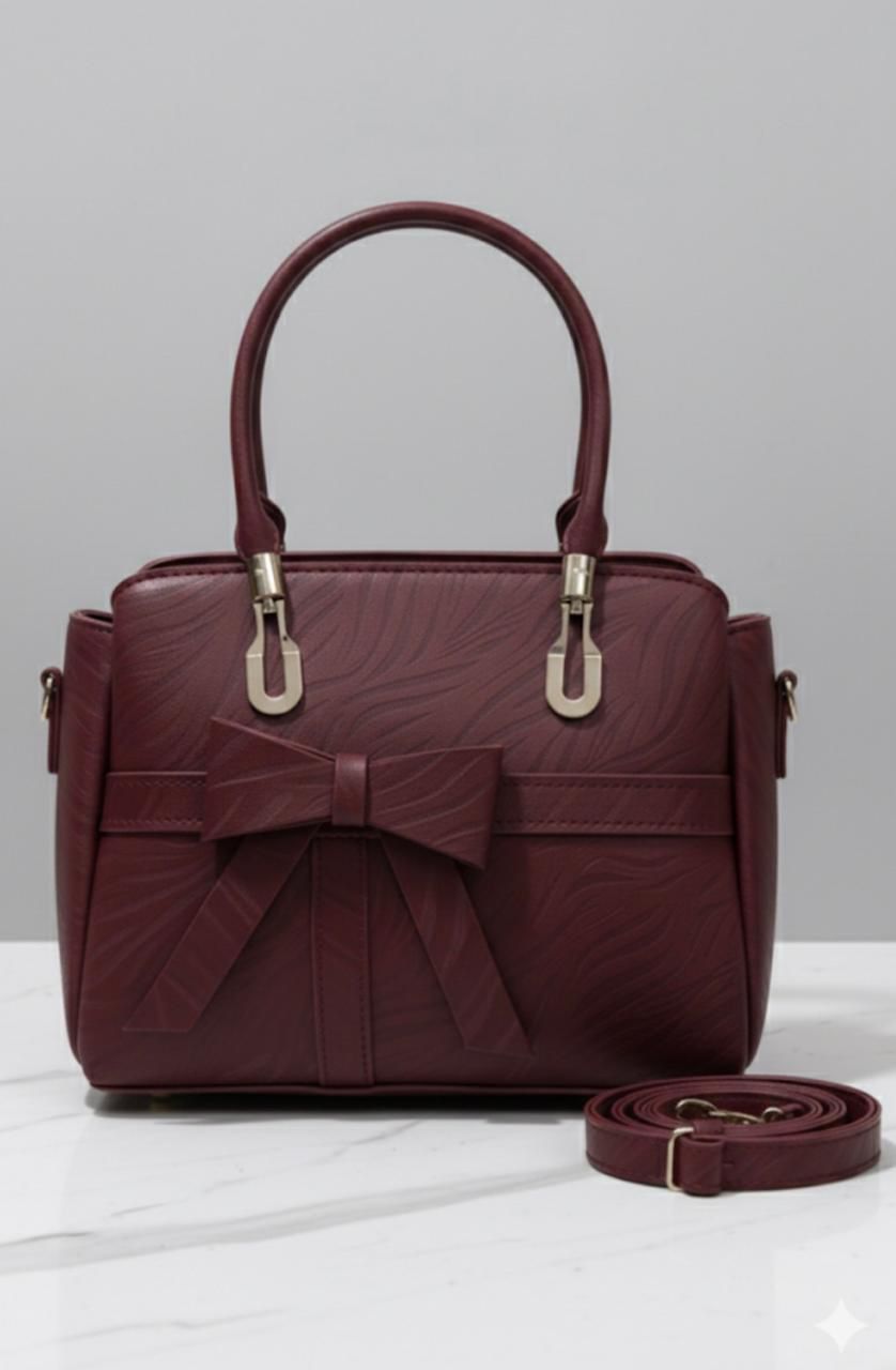medium bow style leather bag