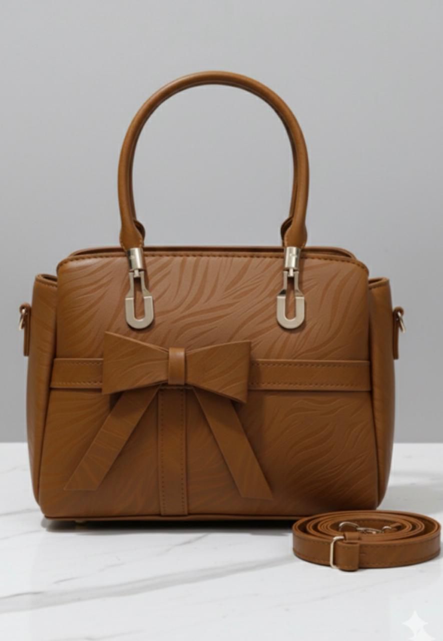 medium bow style leather bag