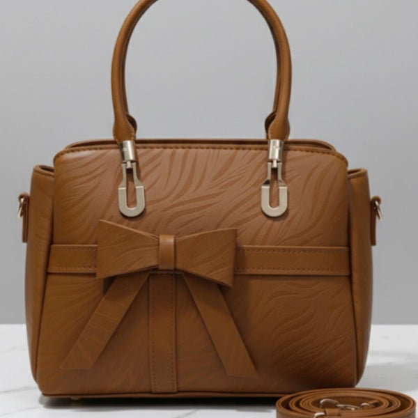 medium bow style leather bag