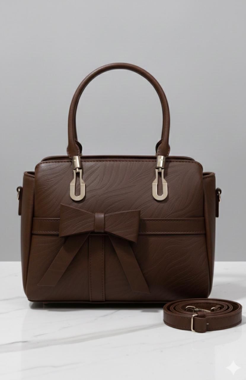 medium bow style leather bag