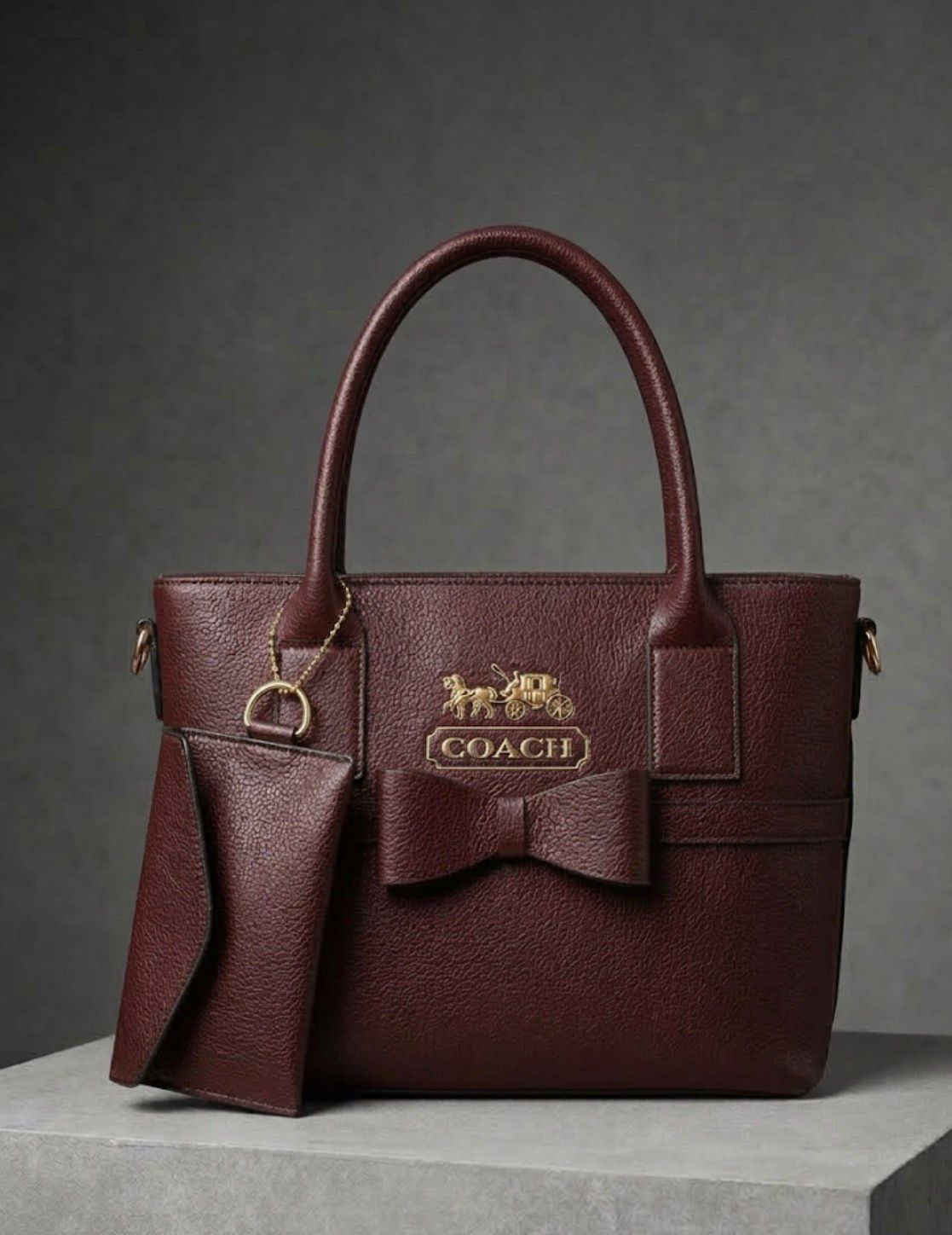 coach 2 piece leather bag