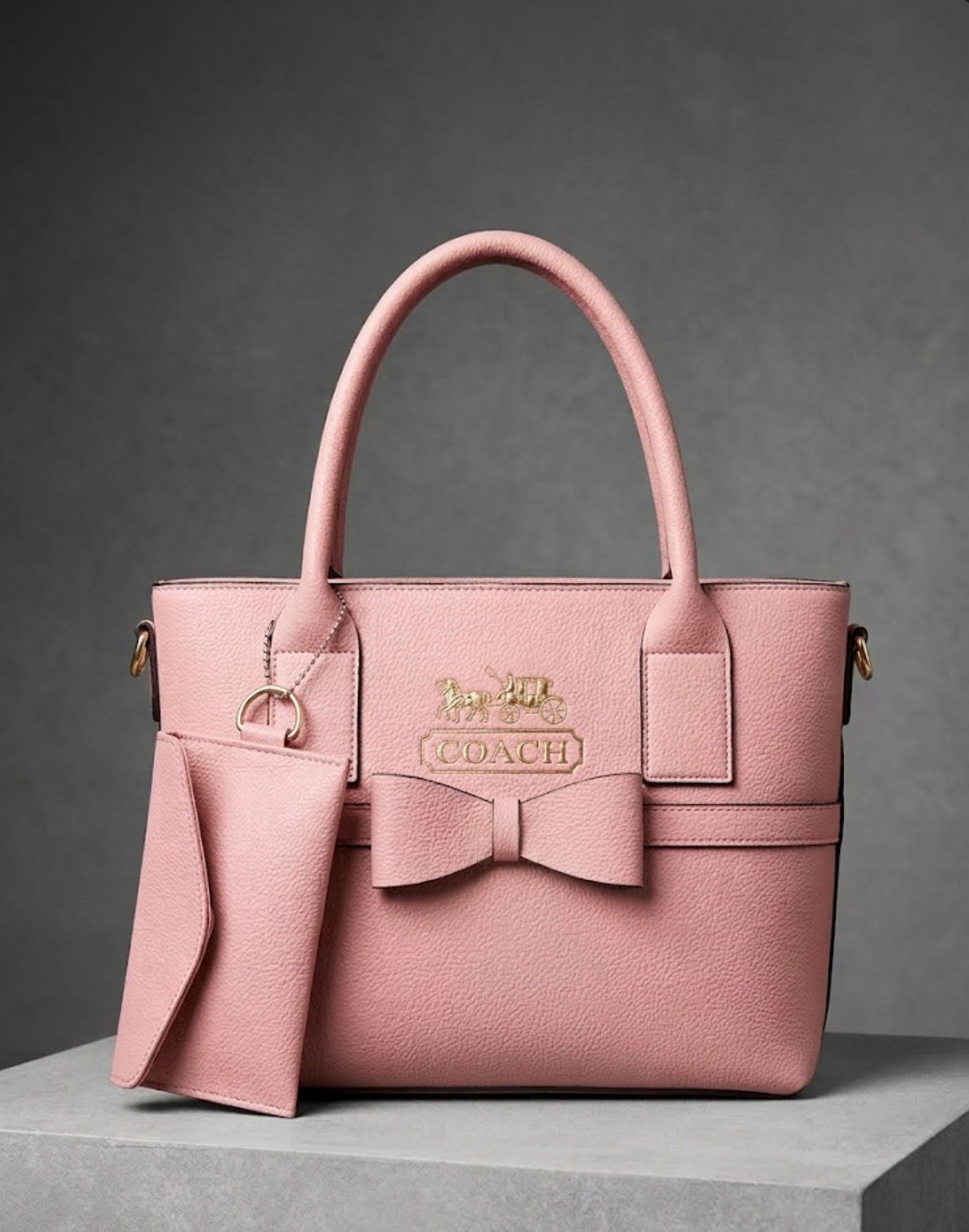 coach 2 piece leather bag