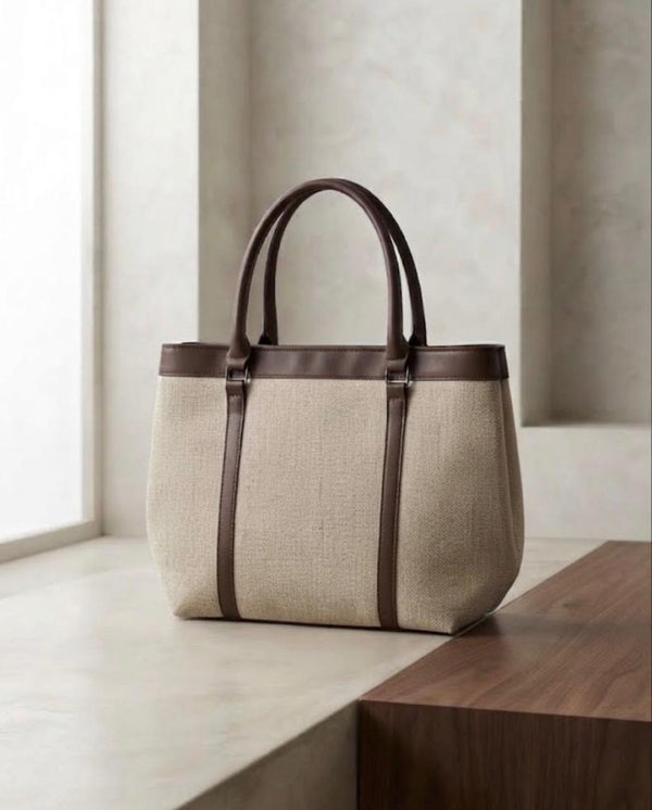 Beige & Brown Classic Bag