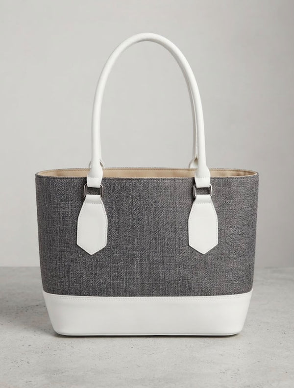 Grey & white Tote Bag
