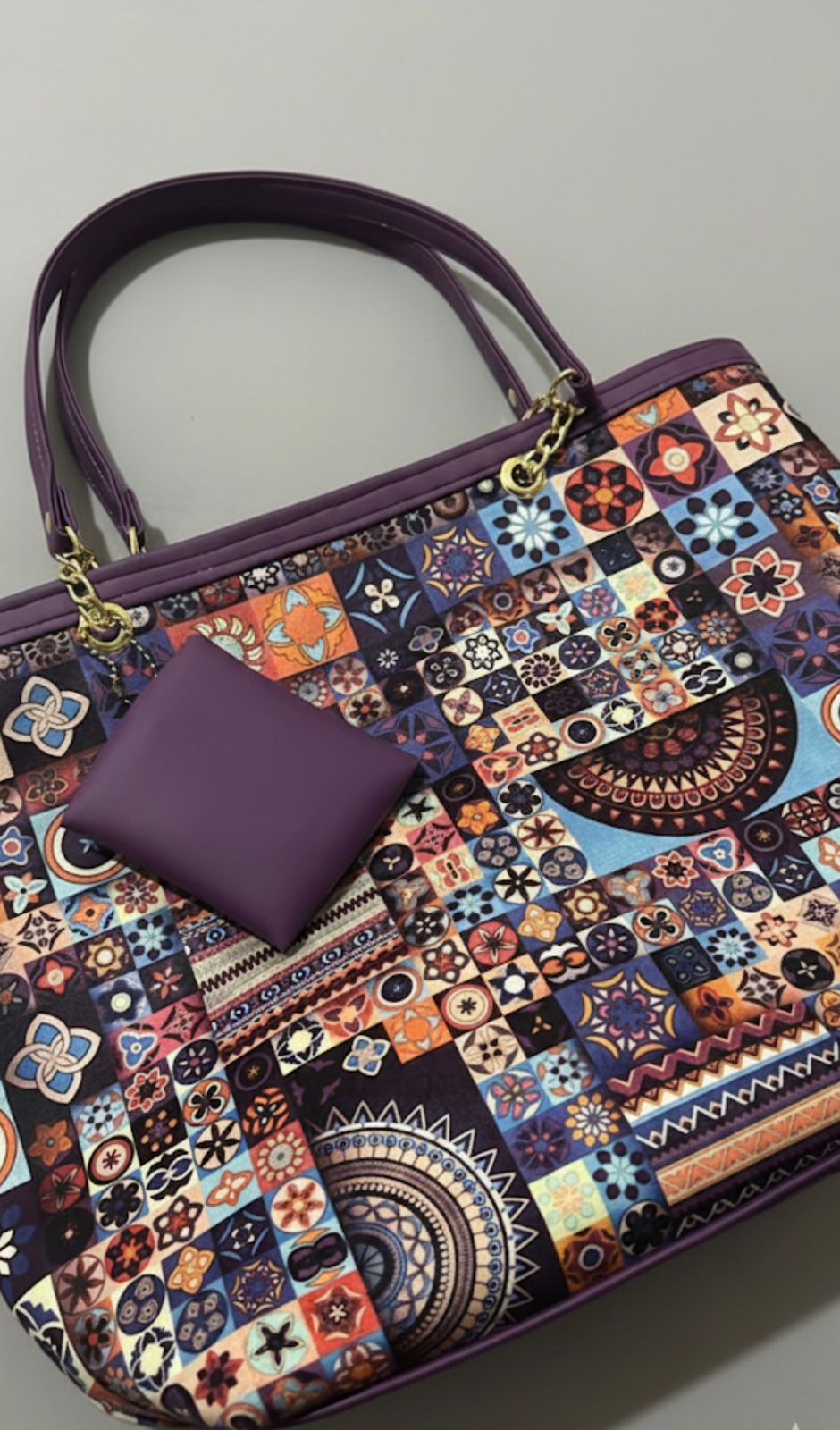 Purple Printed Bag