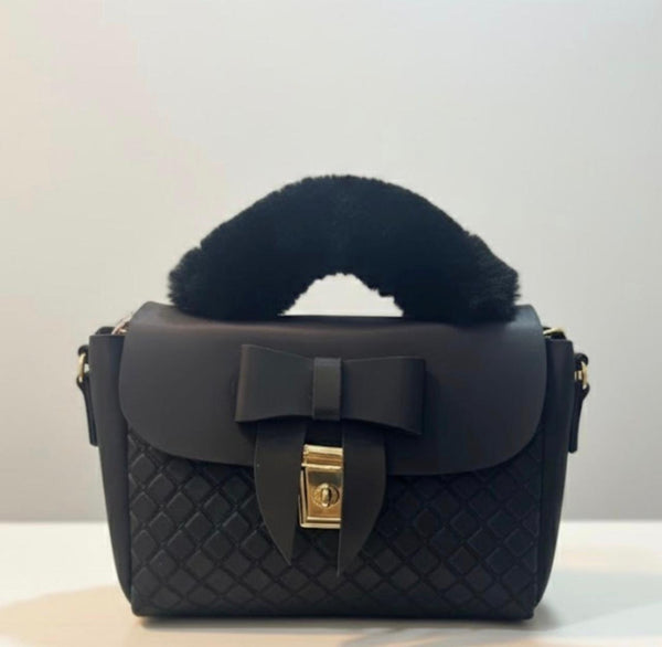 Black furr CrossBody Bag