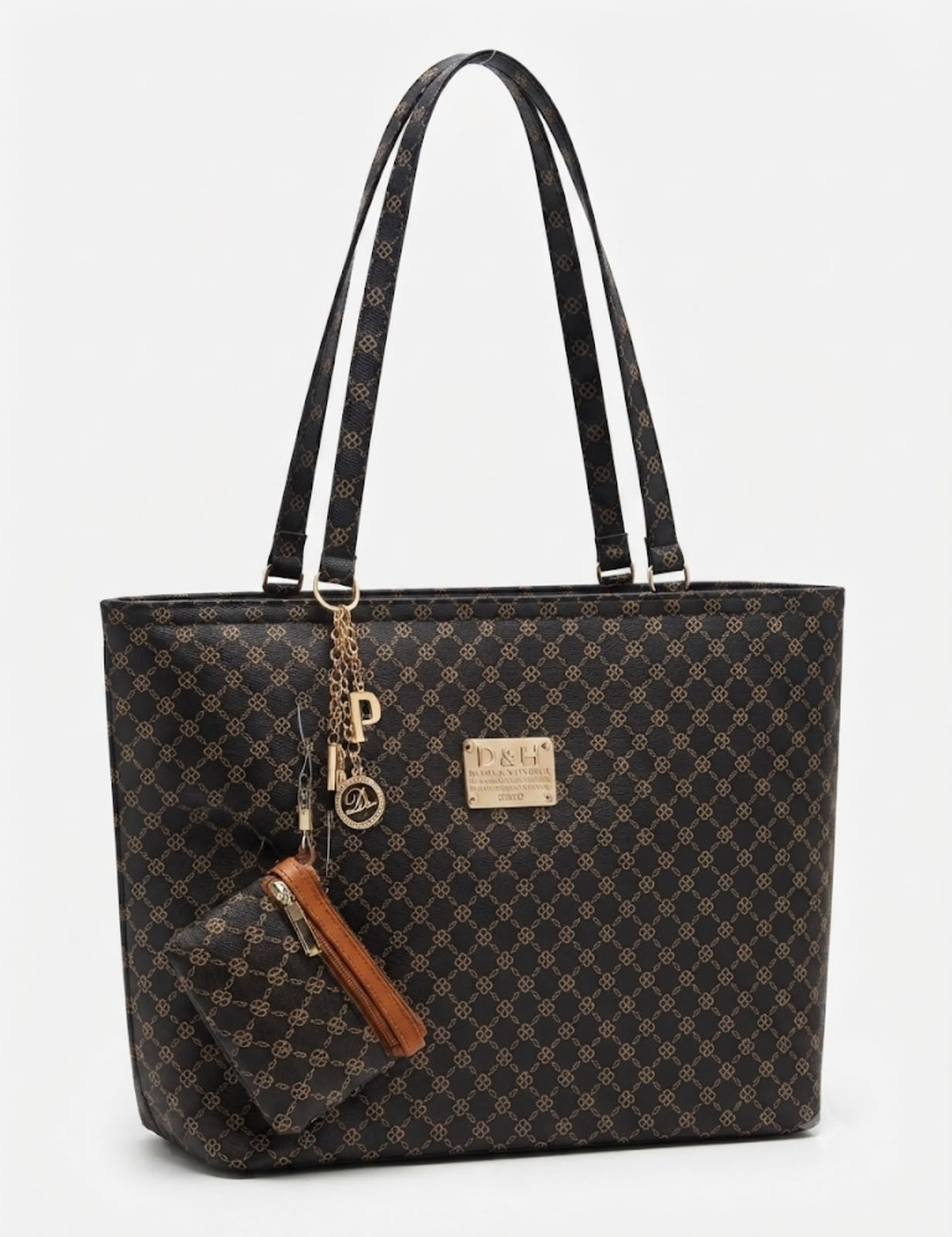 Branded Leather Bag ( 2 piece with imported keychain)